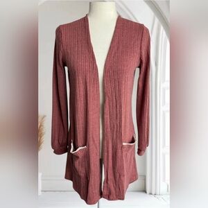 Blu Pepper Cozy Life Open Cardigan Cozy Soft Knit Robe With Pockets Size S